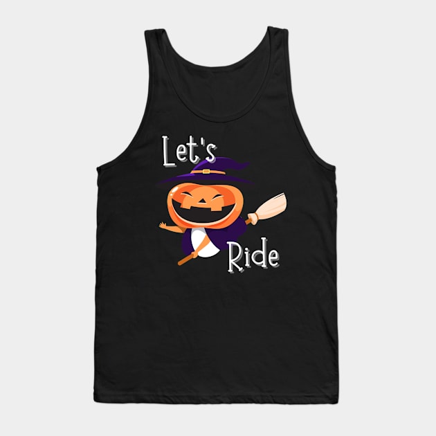 Fun Halloween Pumpkin Ready to Ride Tank Top by Sleepy Time Tales